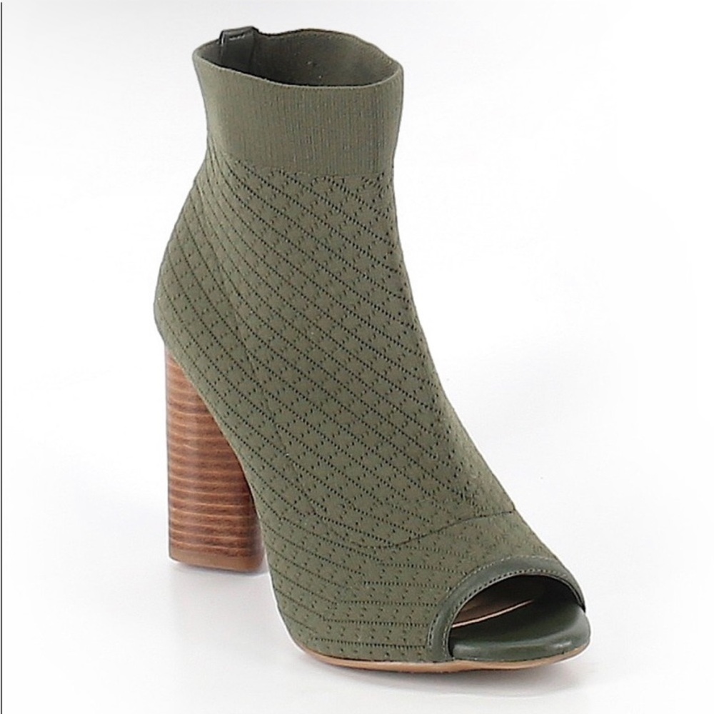 Gianni Bini Olive Green Peep Toe Booties